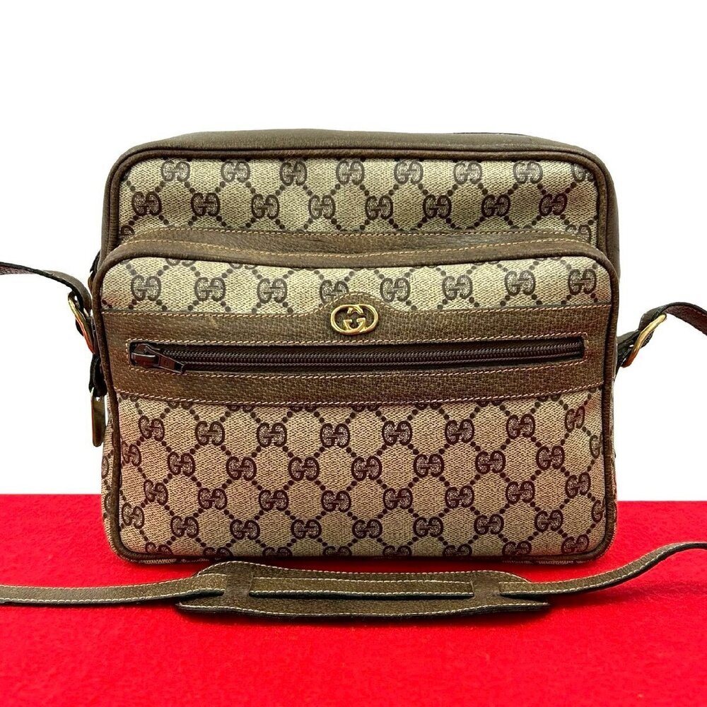 GUCCI GG leather shoulder bag Clutch sacoche black